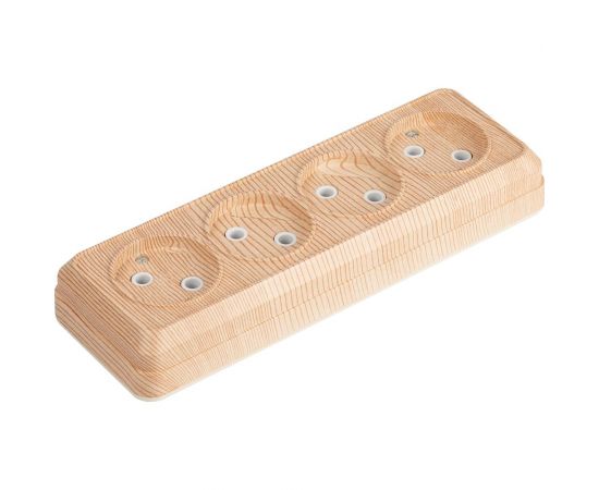 Розетка Intro Quadro 2-207-11 без заземления, четырехместная, 4х2P, 16А-250В, IP20, ОУ, сосна, Б0053836 – изображение 6