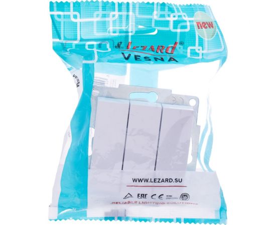 Тройной выключатель Lezard VESNA белый 742-0288-109 – изображение 6