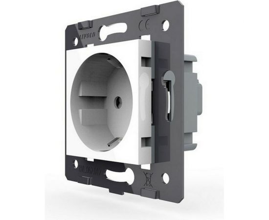 Электрическая розетка LIVOLO с заземлением защитными шторками 16A, цвет белый механизм VL-C7-C1EU-11 