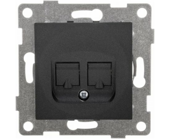 Механизм комбинированной розетки GUSI ELECTRIC Ugra RJ45, RJ12, СУ, графит С11КТ-010 