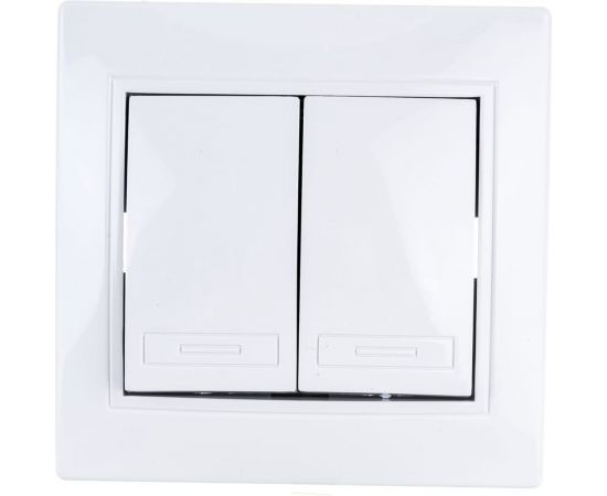Двойной выключатель Intro 10А, 250В, IP20, СУ, Plano, белый Б0027601 