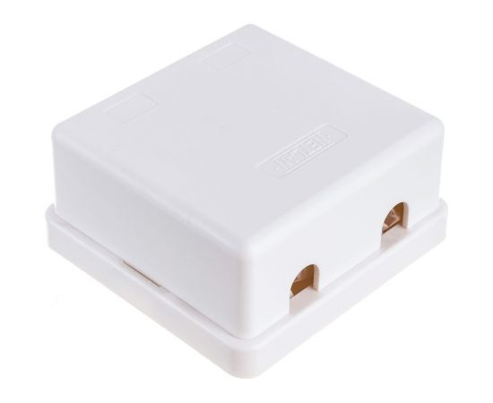 Настенная розетка NETLAN 2 порта, категория 5e, RJ45/8P8C, неэкранированная, белая, EC-UWO-2-UD2-WT-10 