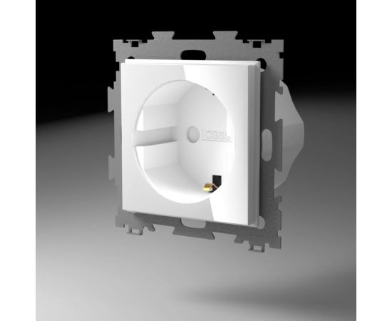 Электрическая розетка с заземлением CGSS 16А белая Эстетика GL-W160A-WCG 