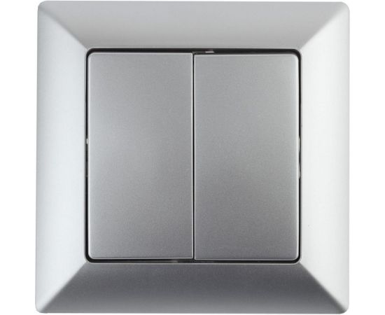Двойной выключатель Intro 410403 10А, 250В, СУ, Solo, алюминий Б0043286 