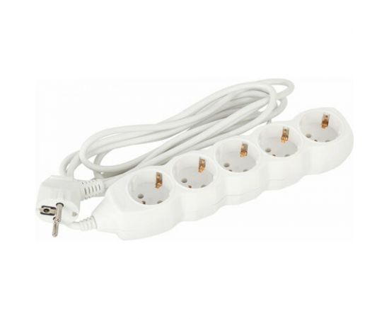 Сетевой удлинитель SONNEN U-153G, 5 розеток, c заземлением, 10 А, 3 м, 511436 