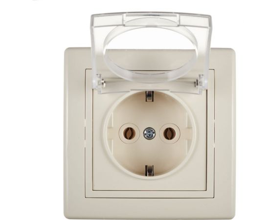 Розетка Aling-conel PRESTIGE 16A 250В с крышкой, бежевая 633.99 113226 