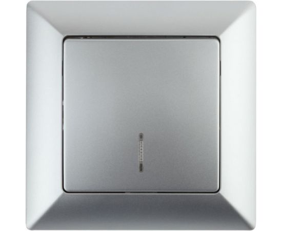 Выключатель с подсветкой Intro 410203 10А, 250В, СУ, Solo, алюминий Б0043272 