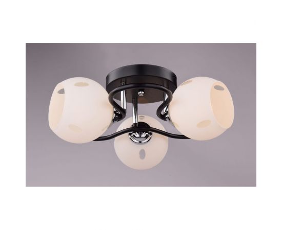 Люстра РОССВЕТ 3х60ВтхE27 РС20005 BK+CR/3C 