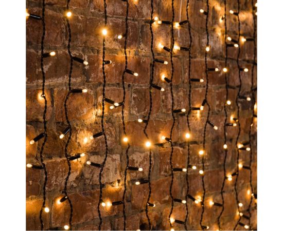 Светодиодная гирлянда дождь занавес Neon-Night 2x0,8 м, мерцания, черный, диоды теплый белый 235-356 