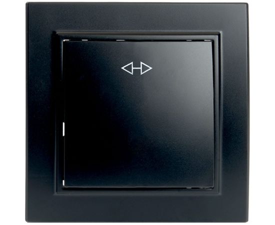 Перекрестный переключатель STEKKER 1-клавишный psw10-9009-03, 250в, 10а, серия эрна, черный, 39927 