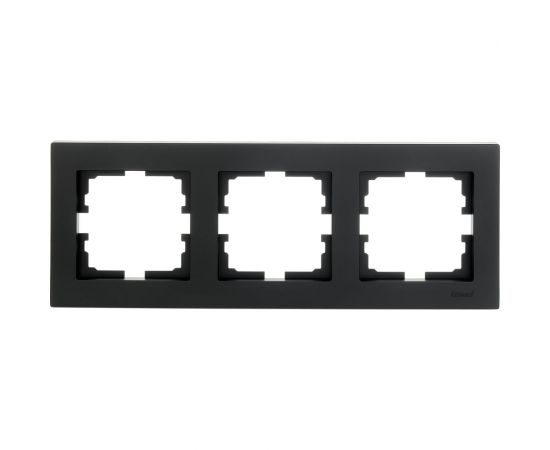 3-ая горизонтальная рамка Lezard VESNA без вставки, чёрный бархат 742-4200-148 