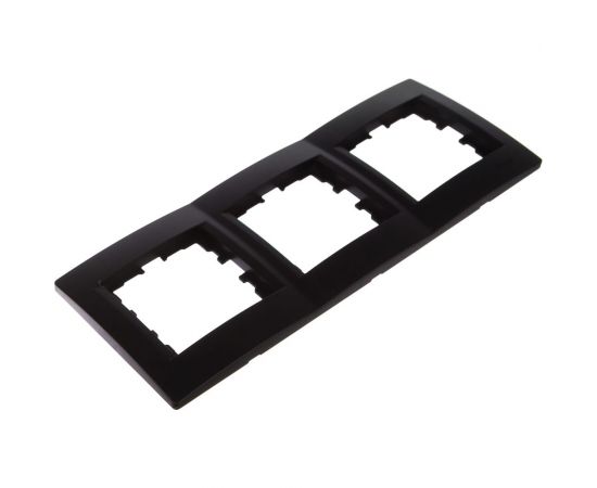 3-ая горизонтальная рамка Lezard KARINA без вставок, чёрный бархат 707-4200-148 