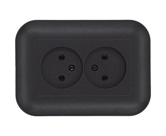 2-местная розетка без заземления OVIVO LOFT, черный металлик, 404-170317-908 