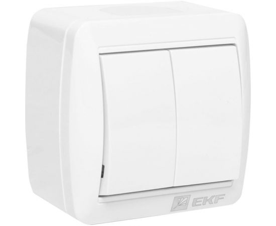 2-клавишный выключатель EKF Владивосток 10А IP54 белый EQR16-023-30-54 