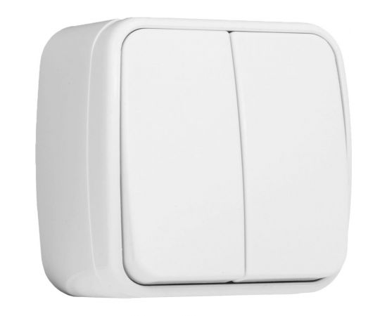 2-клавишный выключатель EKF Минск ОП 10А белый EGV10-023-10 