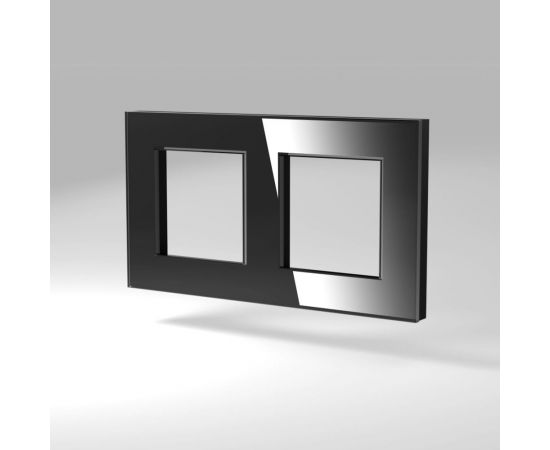 Двухпостовая рамка CGSS горизонтальная/вертикальная, стеклянная черная Эстетика GL-P102-BCG 