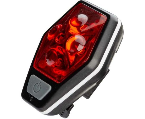 Велосипедный задний фонарь КОСМОС 4RED LED, 2xAAA, ABS-пластик, держатель-крепление/зажим на корпусе KOC401B 