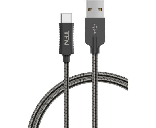 Дата-кабель TFN USB-TypeC 1м сталь -CFZUSBCUSB1MST 