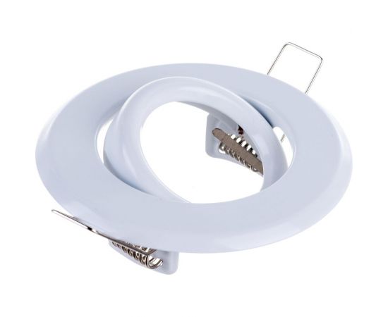 Встраиваемый светильник Ecola MR16 DH09 GU5.3 поворотный плоский скрытый крепеж, белый 25x90 FW1603EFS 