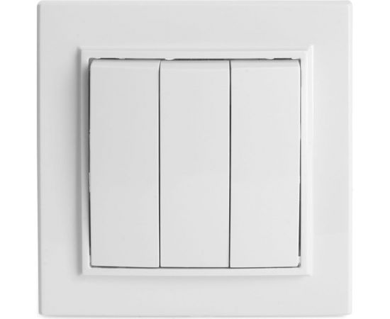 3-клавишный выключатель STEKKER psw10-9007-01, 250в, 10а, серия эрна, белый, 39922 