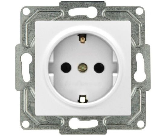 Розетка GUNSAN 1 пост Eqona с заземлением белый 16401100-252115 