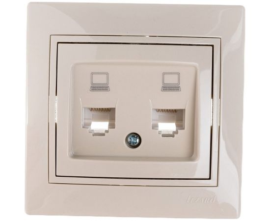 Розетка Lezard Мира RJ45x2 крем с вст крем 701-0303-141 