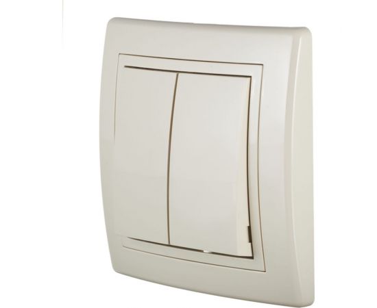 Альтернативный двухклавишный выключатель Aling-conel PRESTIGE 10AX 250В, бежевый 6072.99 113158 