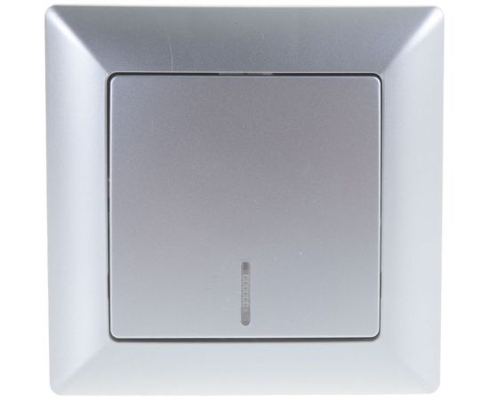 Выключатель с подсветкой Intro 410203 10А, 250В, СУ, Solo, алюминий Б0043272 – изображение 2