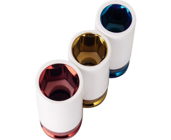 Набор ударных головок dl2003q 3 шт 17/19/21 мм, Cr-mo, пластиковый кейс DELI 104462 – изображение 2