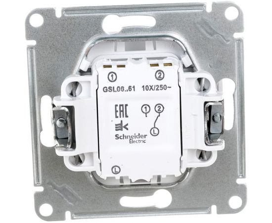 1-клавишный механизм переключателя Schneider Electric СП Glossa сх. 6 10AX белый GSL000161 – изображение 2