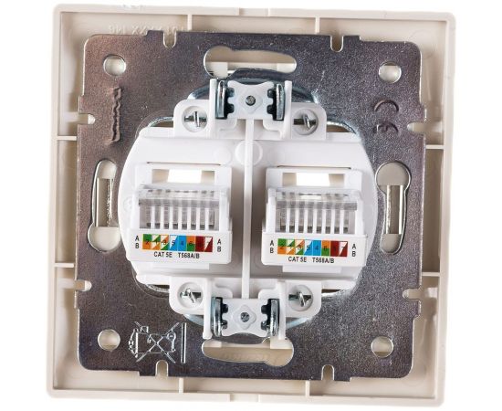 Розетка Lezard Мира RJ45x2 крем с вст крем 701-0303-141 – изображение 2