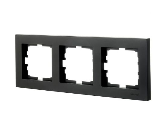 3-ая горизонтальная рамка Lezard VESNA без вставки, чёрный бархат 742-4200-148 – изображение 2