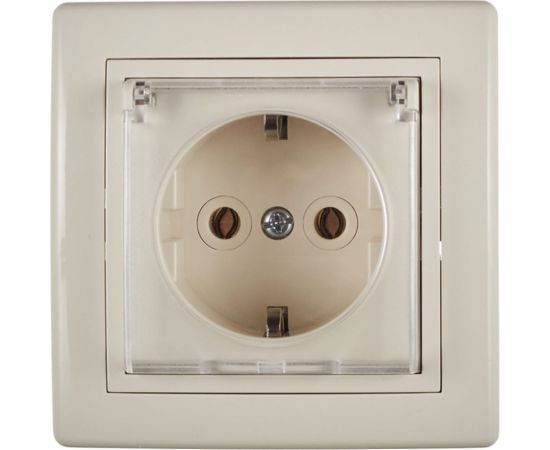 Розетка Aling-conel PRESTIGE 16A 250В с крышкой, бежевая 633.99 113226 – изображение 2