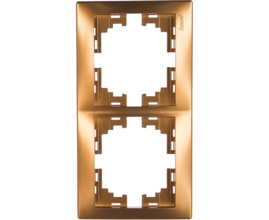 Горизонтальная двухместная рамка Lezard MIRA без вставок, металлик золото 701-1300-147 – изображение 2