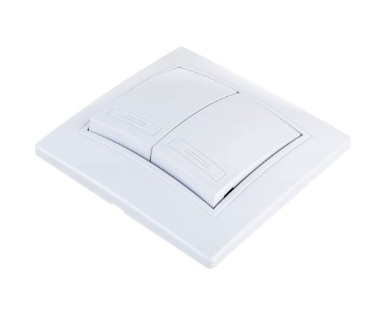 Двойной выключатель Intro 10А, 250В, IP20, СУ, Plano, белый Б0027601 – изображение 2