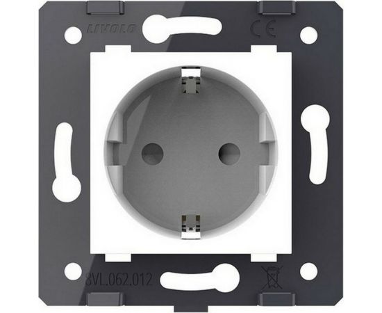 Электрическая розетка LIVOLO с заземлением защитными шторками 16A, цвет белый механизм VL-C7-C1EU-11 – изображение 2