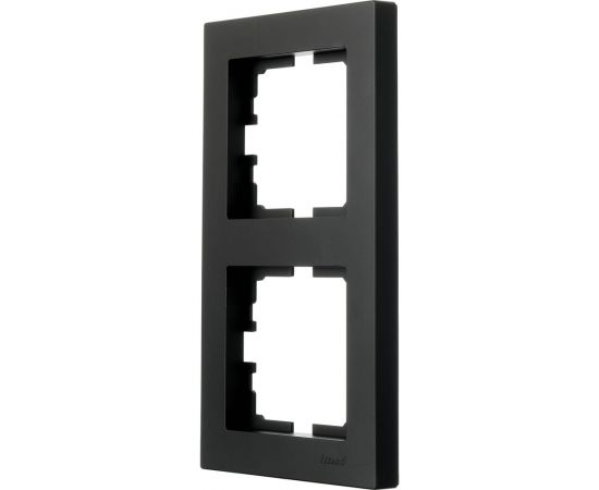 2-ая вертикальная рамка Lezard VESNA без вставки, чёрный бархат 742-4200-152 – изображение 2