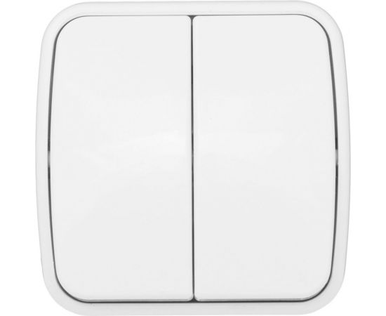 2-клавишный выключатель EKF Минск ОП 10А белый EGV10-023-10 – изображение 2