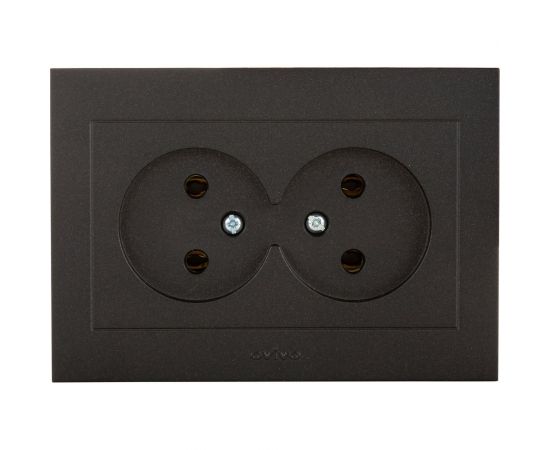2-местная розетка OVIVO без заземления GRANO, черный металлик, 400-170300-908 – изображение 2