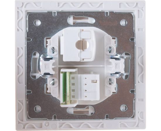 Розетка LEZARD RAIN компьютер+телефон жемчужно-белый металлик 703-3030-143 – изображение 3