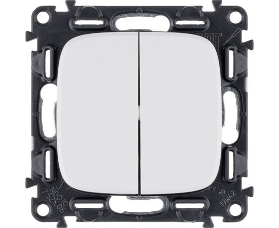 Механизм переключателя Legrand Valena Allure 2-клавишный 10 А 250 В белый Leg 752708 – изображение 3