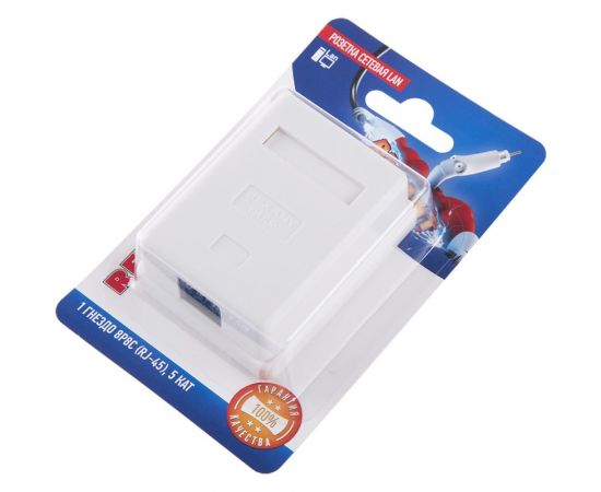 Сетевая розетка LAN REXANT на стену, 1 гнездо RJ-45 (8Р8С), 5e категории 06-0104-B – изображение 3