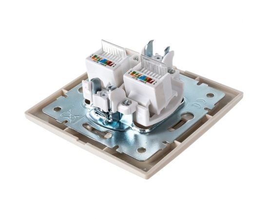 Розетка Lezard Мира RJ45x2 крем с вст крем 701-0303-141 – изображение 3