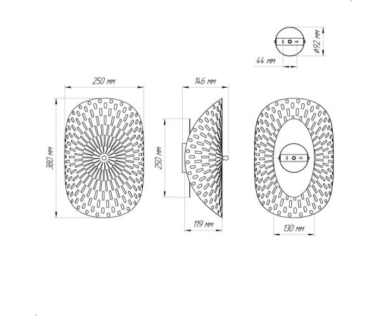 Настенный светильник ЭЛЕТЕХ Наоми 521 белый муар НББ 01-2x60-112 Е27 ИУ 1005404815 – изображение 3