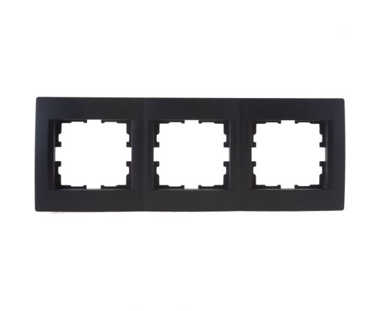 3-ая горизонтальная рамка Lezard KARINA без вставок, чёрный бархат 707-4200-148 – изображение 3