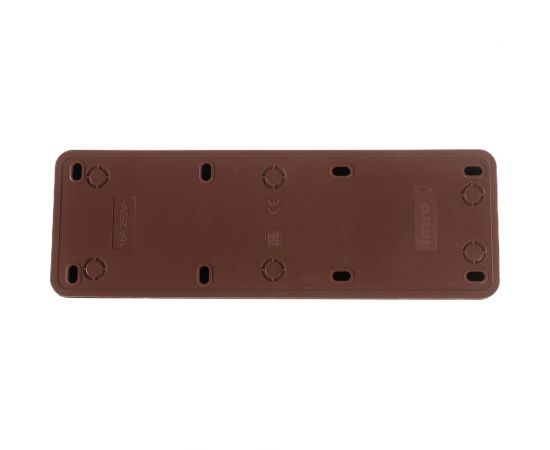 Розетка Intro Quadro с заземлением четырёхместная 4x2P+E, 16А-250В, IP20, открытая установка, венге, Б0053842 – изображение 3