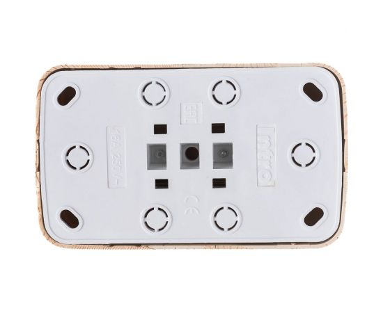 Розетка Intro Polo 3-203-11 двойная без заземления 2x2P, 16A-250В, IP20, открытая установка, сосна, Б0053571 – изображение 3