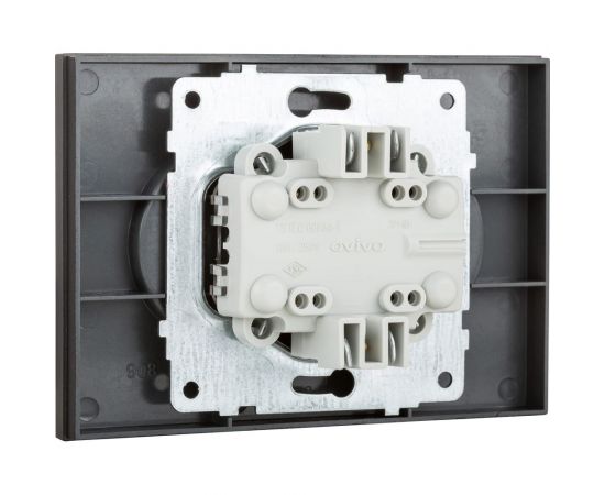 2-местная розетка OVIVO без заземления GRANO, черный металлик, 400-170300-908 – изображение 3