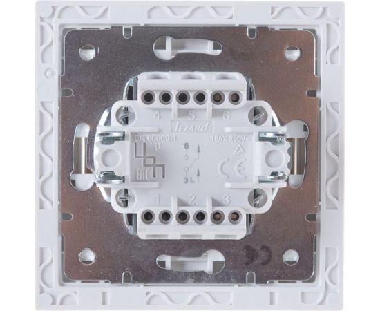 Выключатель LEZARD RAIN белый с бок. вст. Золото 703-0226-100 – изображение 3