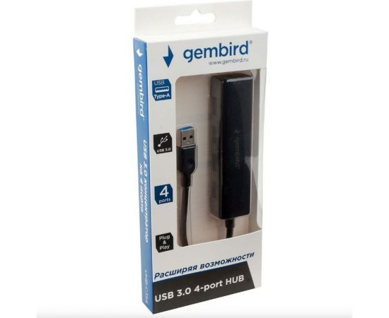Концентратор USB 3.0 Gembird, 4 порта, с доп питанием UHB-C354 – изображение 3
